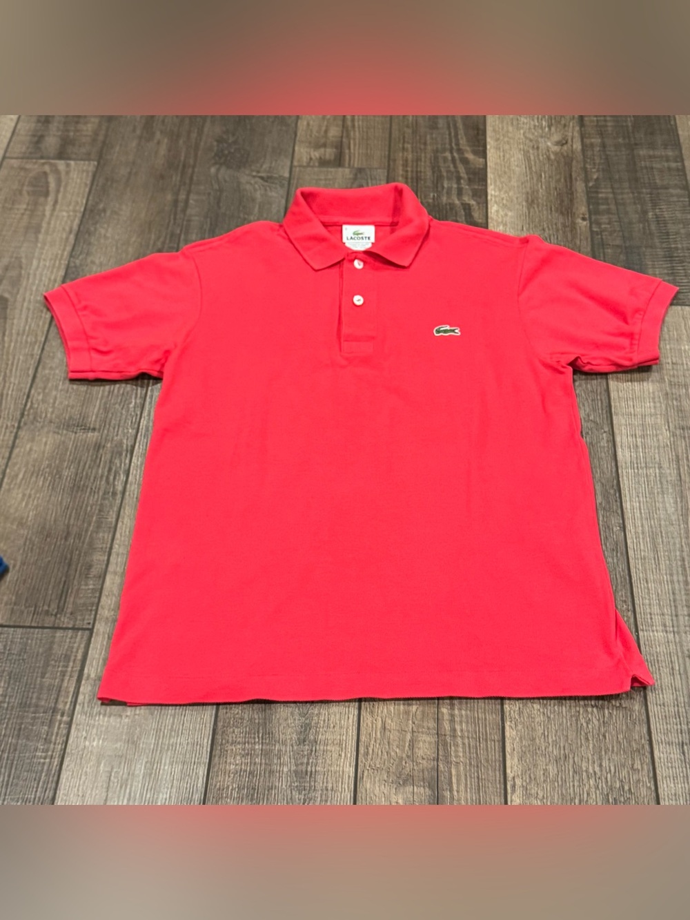 Lacoste RED Short Sleeve Golf Polo Shirt 100% Cotton Size 3 / S